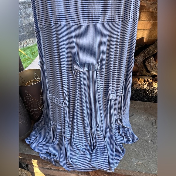 Comfy USA Blue and White Striped Midi Dress - Picture 7 of 8